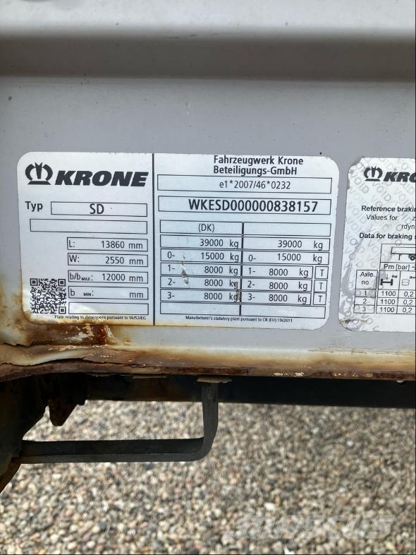 Krone Trailer Curtainsider Sliding Roof Straight Curtainsiderauflieger