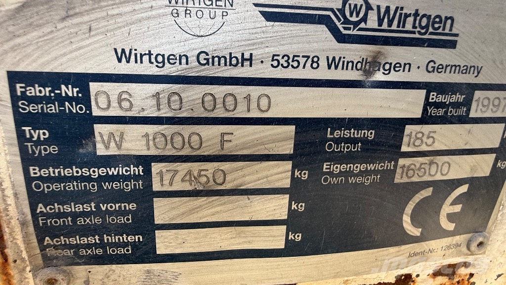 Wirtgen W 1000 F Asfalt kaziyicilar