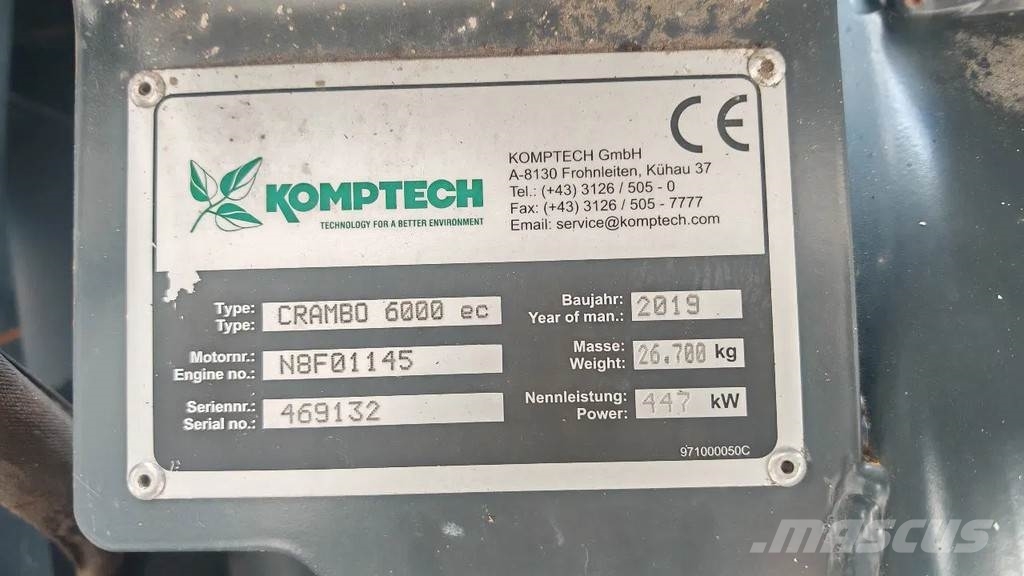 Komptech CRAMBO 6000 MOBILE SLOW-SPEED SHREDDER ماكينات تقطيع أخشاب الحراجة