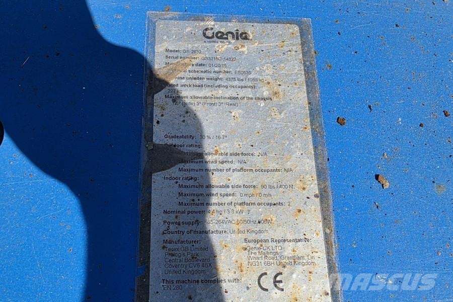 Genie GS2632 Electric, 10m Working Height, 227kg Capacit Mini incarcator