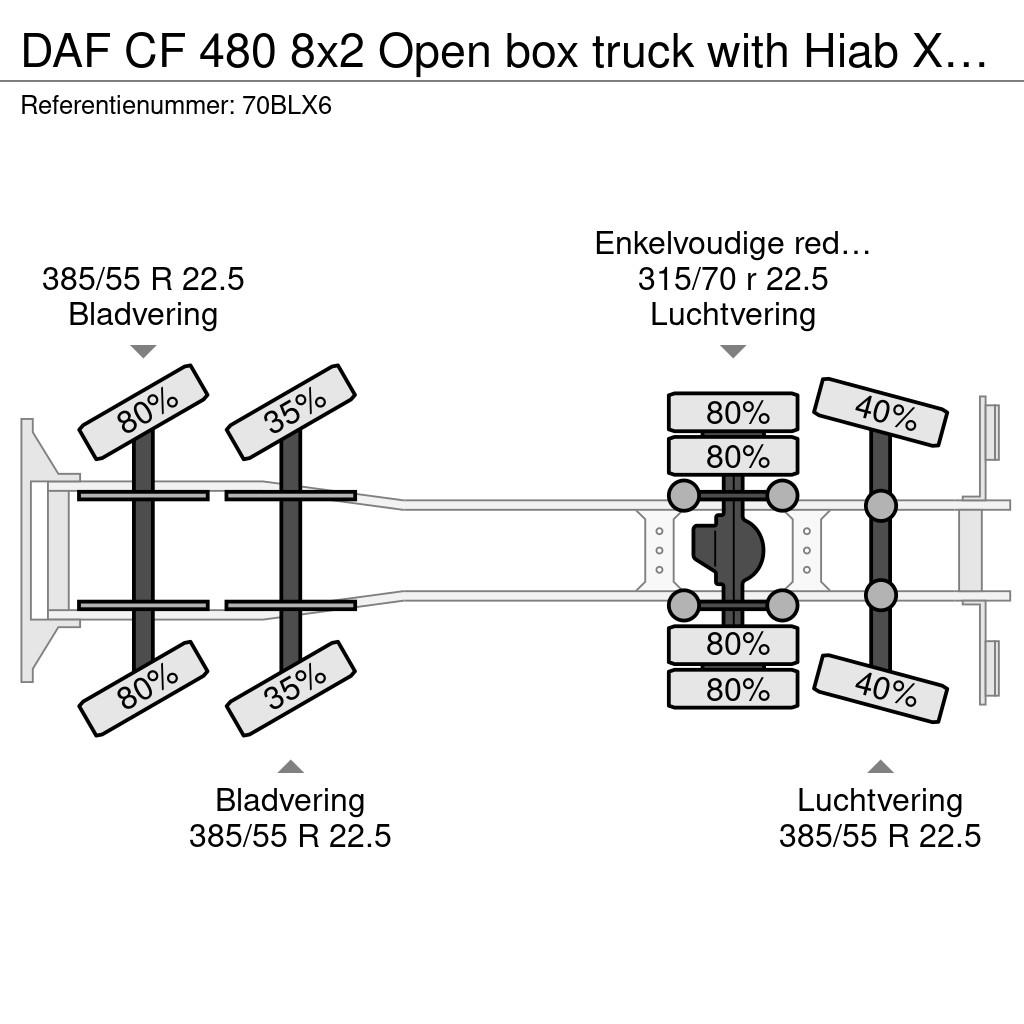 DAF CF 480 8x2 Open box truck with Hiab X-Hiduo 228 E- Grúas todo terreno