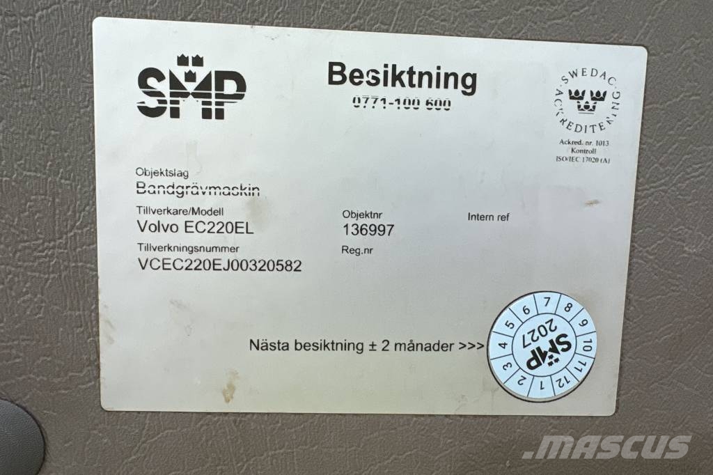Volvo EC 220 EL inkl 3 Skopor, Tillgänglig from November Bandgrävare