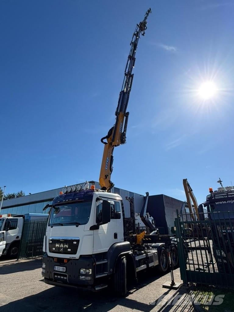 MAN TGS 35.360 8x4 HOOKLIFT + CRANE EFFER 305 6S + JIB Treileri ar āķi