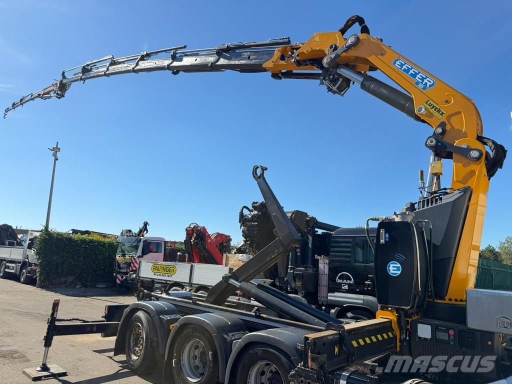 MAN TGS 35.360 8x4 HOOKLIFT + CRANE EFFER 305 6S + JIB Treileri ar āķi