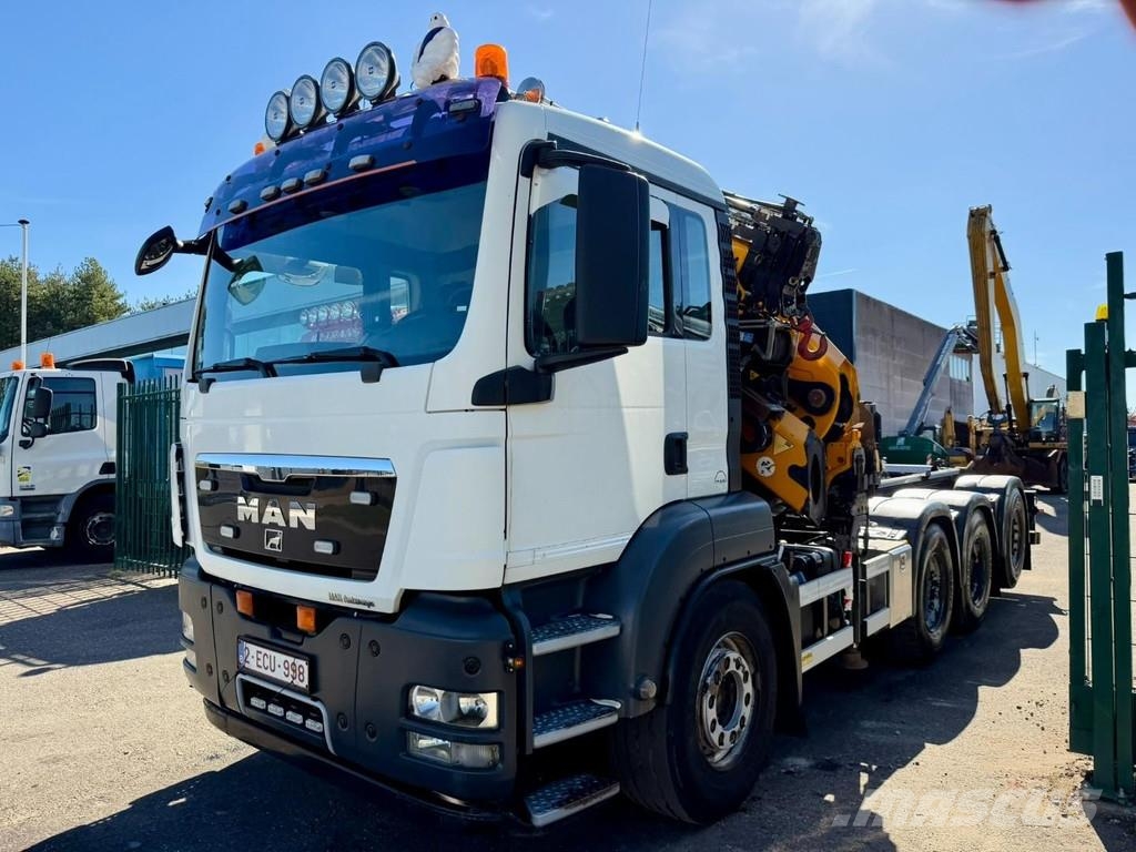 MAN TGS 35.360 8x4 HOOKLIFT + CRANE EFFER 305 6S + JIB Treileri ar āķi