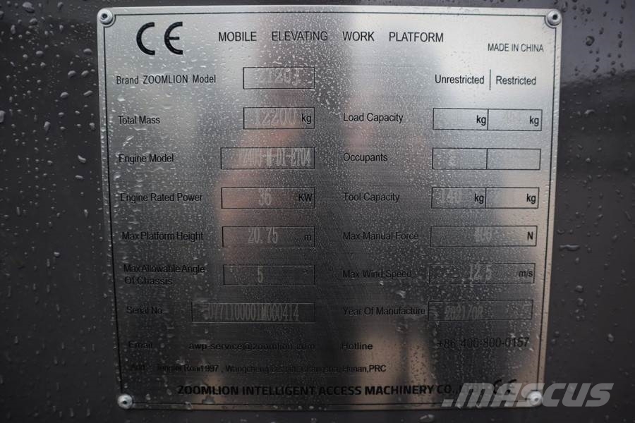 Zoomlion Z120J Valid inspection, *Guarantee! Diesel, 4x4x4 Nacele cu brat telescopic
