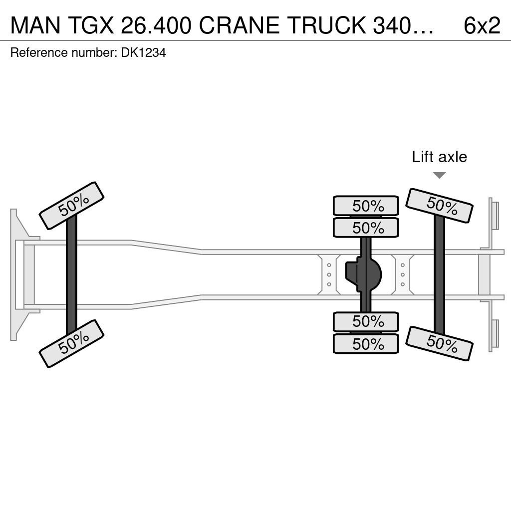 MAN TGX 26.400 CRANE TRUCK 34002 34tm PALFINGER!!EURO6 Visureigiai kranai