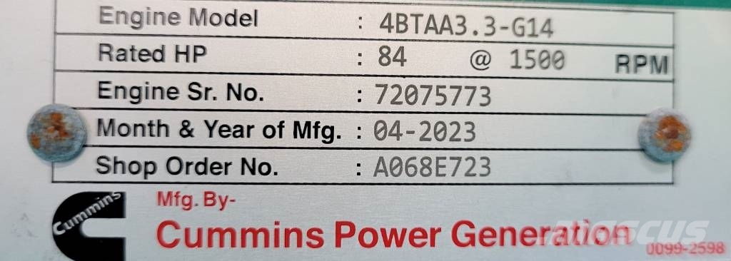 Cummins C66D5EQ ディーゼル発電機