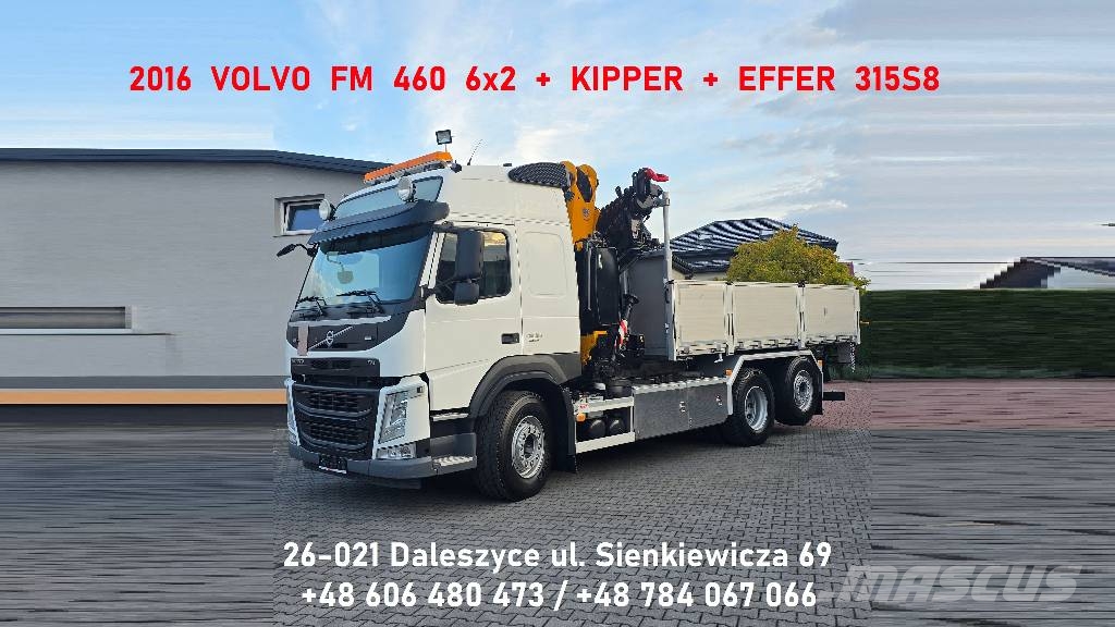 Volvo FM 460 6x2 KIPPER + EFFER 315S8 Tipper trucks