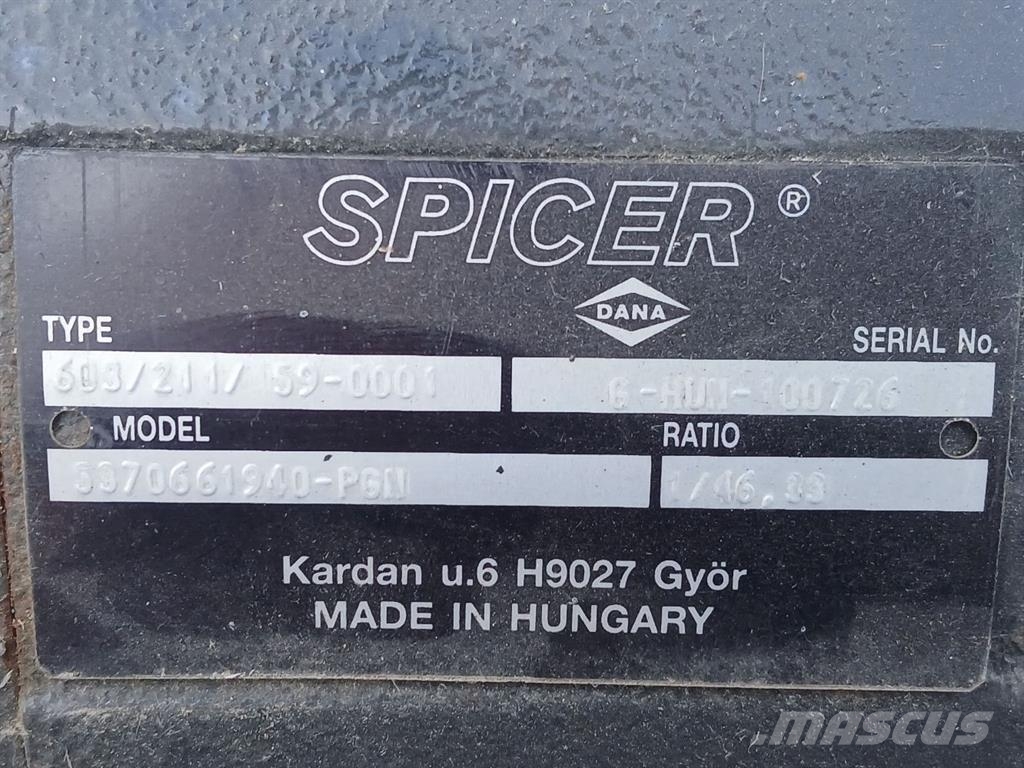 Terex TW75-5370661940/5999991995-Spicer 603/211/59-Axle Asis