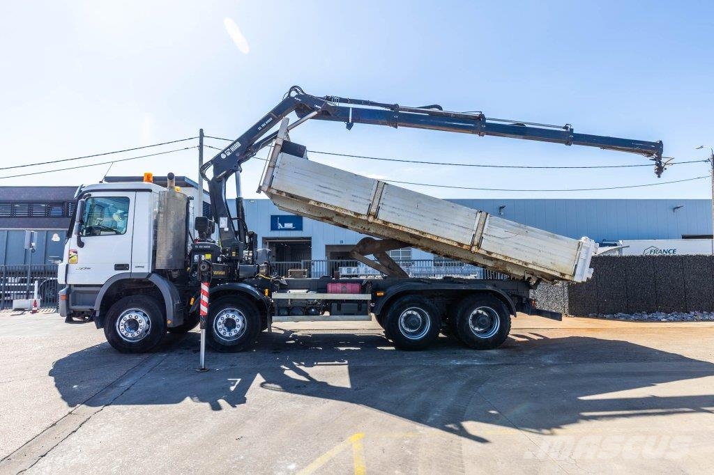 Mercedes-Benz ACTROS 3236 MP3 +GRUE HIAB XS166 HIDUO/3EXT شاحنات قلابة