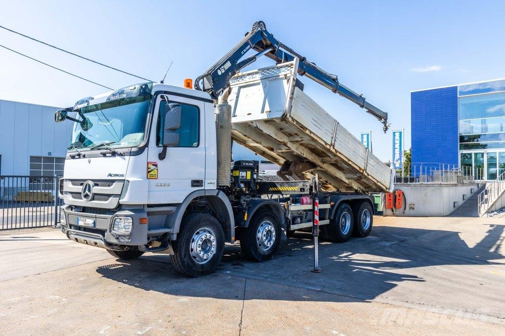 Mercedes-Benz ACTROS 3236 MP3 +GRUE HIAB XS166 HIDUO/3EXT شاحنات قلابة