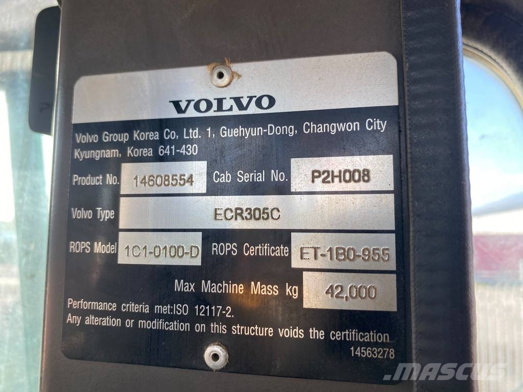 Volvo ECR 305 C L Roomikekskavaatorid