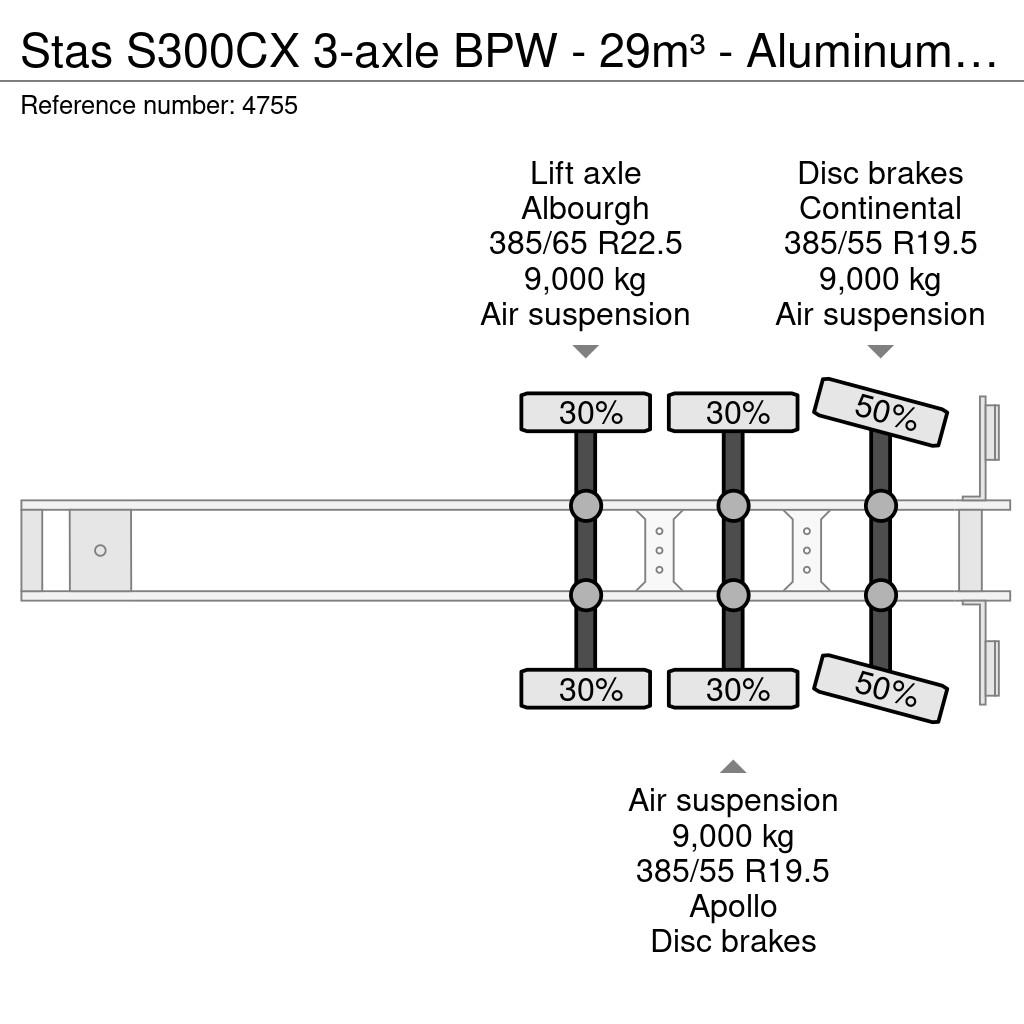 Stas S300CX 3-axle BPW - 29m³ - Aluminum chassis - Alum Tipper semi-trailers