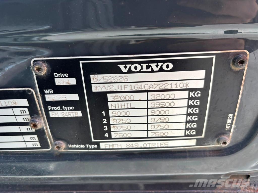 Volvo FM 410 8x4*4 BERGER L110 / HYVALIFT L=5700 mm Vlakke laadvloer met kraan