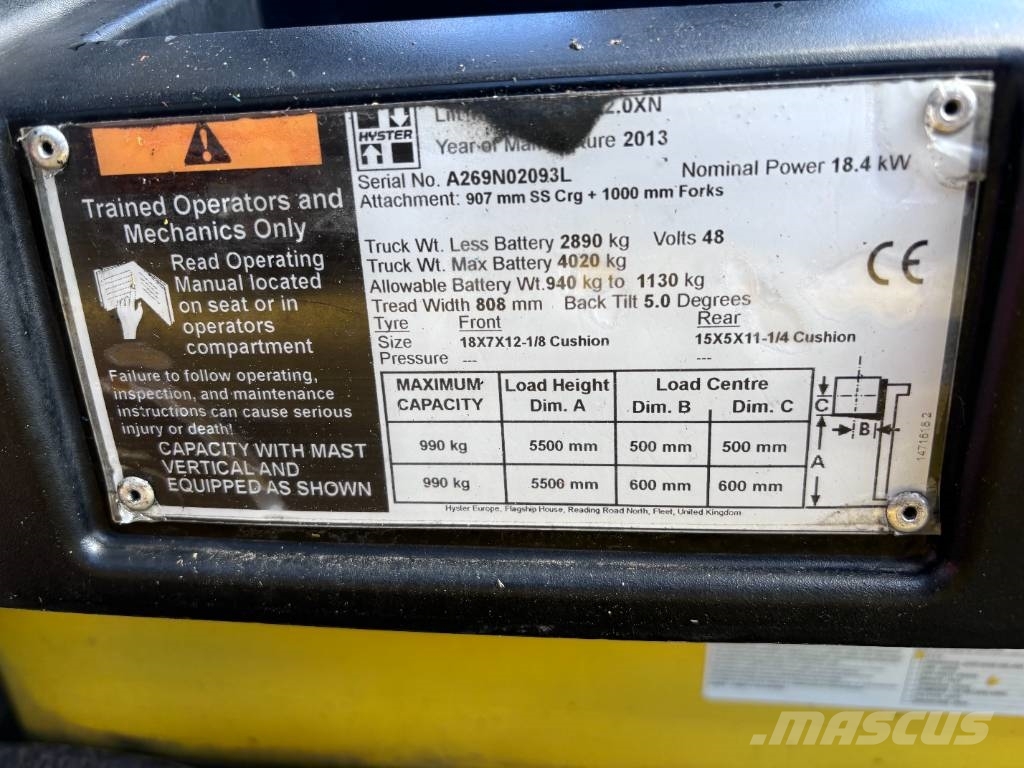 Hyster E2,0XN compact 2000 kg Sähkötrukit