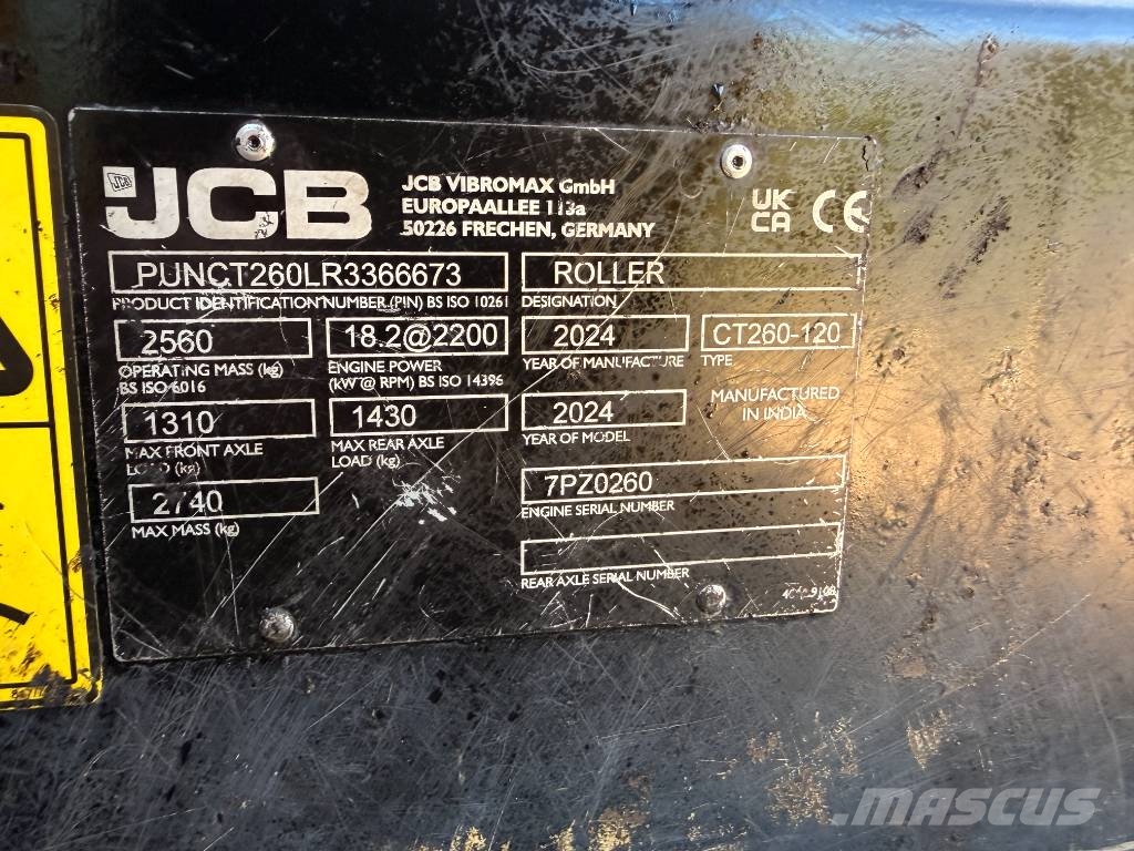 JCB CT 260-120 Twin Drum Roller Divvalču grunts veltņi