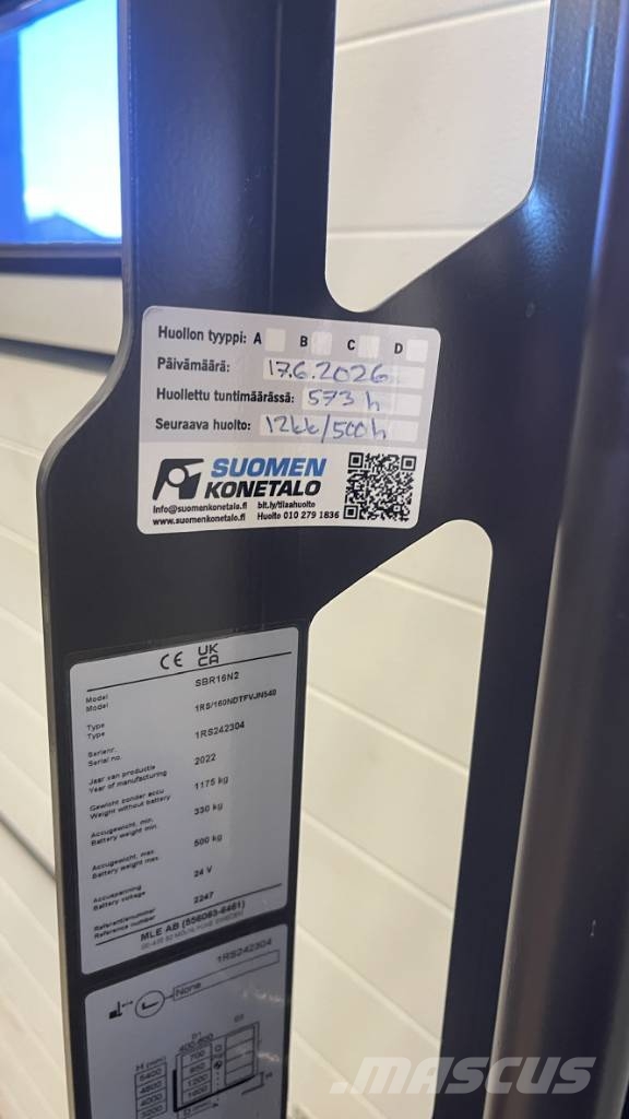 Mitsubishi SBR16N2 Tukipyörätrukki Selvkørende stablere