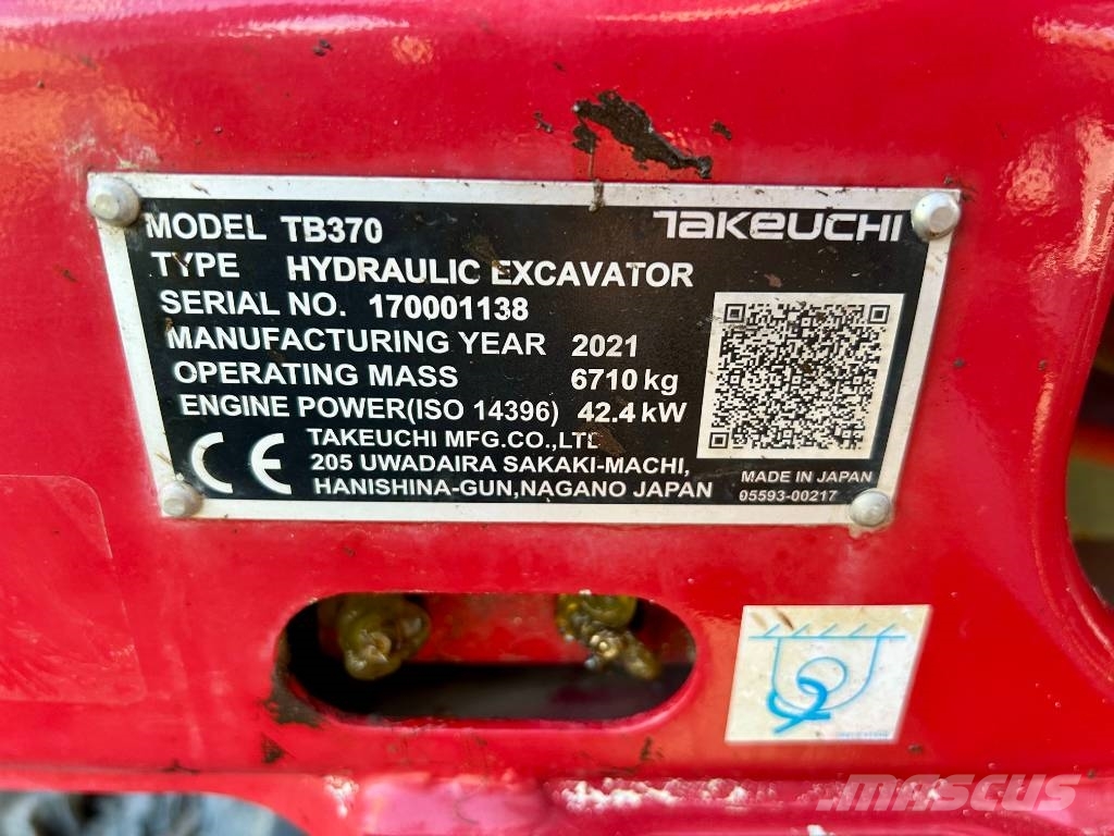 Takeuchi TB 370 CV V5 Rototilt Excavatoare 7t - 12t
