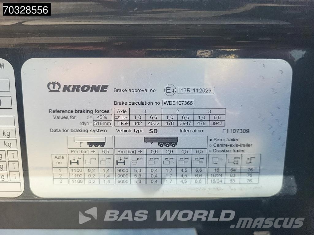 Krone SD MOT 05/27 Sliding Roof Anti Vandalism 篷布半拖車