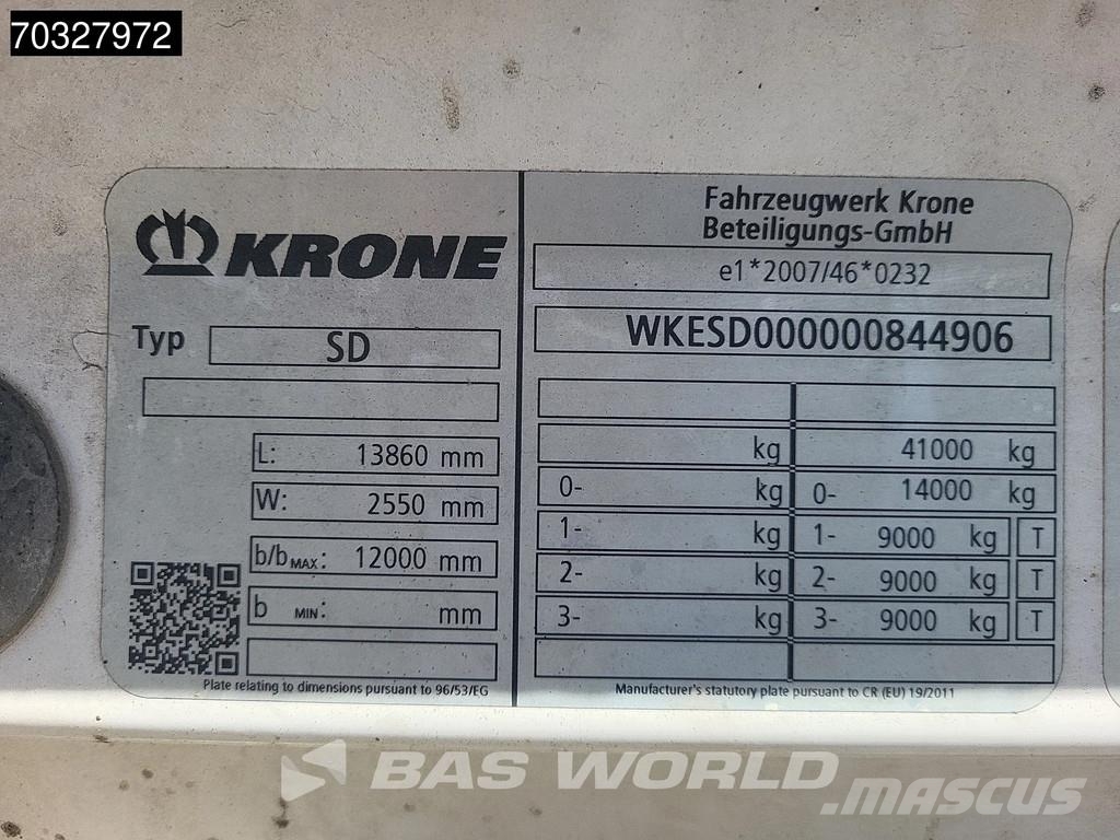 Krone SD 3 axles Closed نصف مقطورات ذات هيكل صندوقي