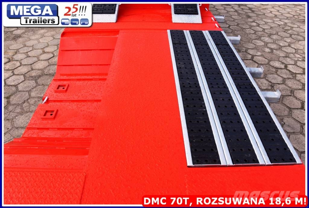 Ozgul 4 axle lowbed, DMC 70 T, extandable 18,60 m, PTO Low loader-semi-trailers