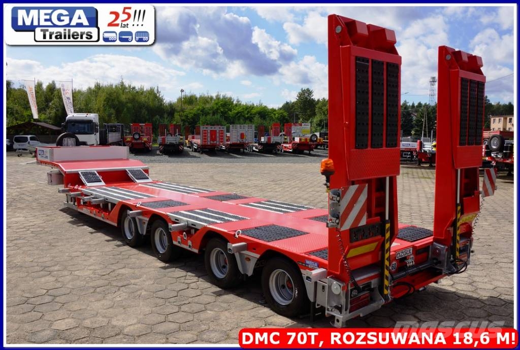 Ozgul 4 axle lowbed, DMC 70 T, extandable 18,60 m, PTO Low loader-semi-trailers