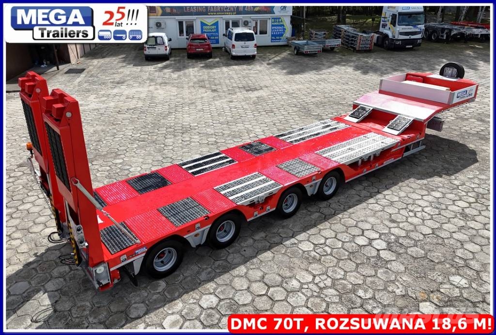 Ozgul 4 axle lowbed, DMC 70 T, extandable 18,60 m, PTO Low loader-semi-trailers