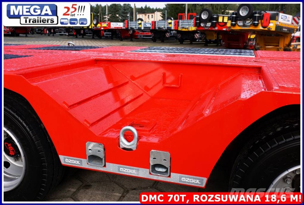 Ozgul 4 axle lowbed, DMC 70 T, extandable 18,60 m, PTO Low loader-semi-trailers