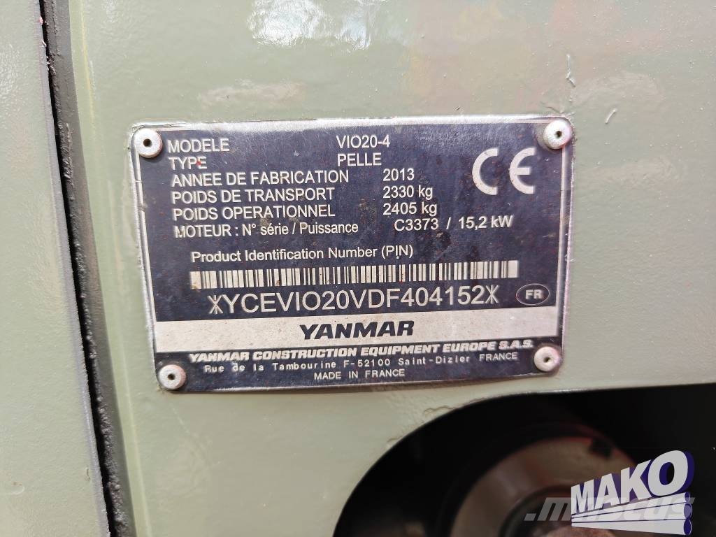 Yanmar Vio 20-4 Εκσκαφάκι (διαβολάκι) < 7t