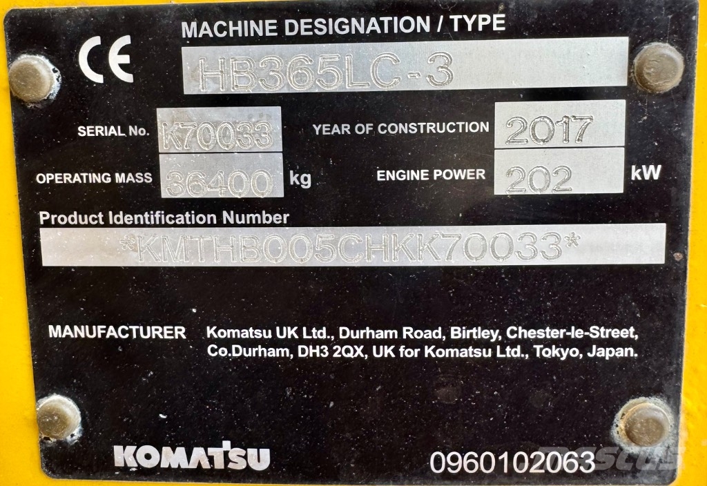 Komatsu HB 365 LC-3 Hybrid Escavatori cingolati