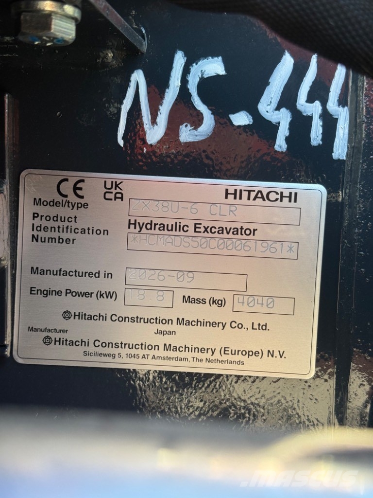 Hitachi ZX 38 U-6 حفارات صغيرة أقل من 7 طن (حفارات صغيرة)