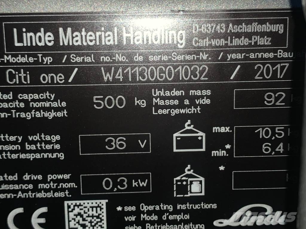 Linde CITI ONE V-3834 OB شاحنات مناولة ذاتية الدفع