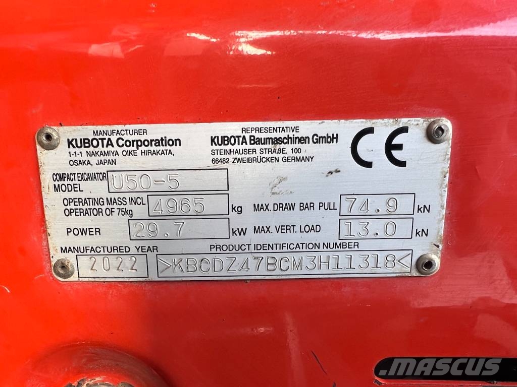 Kubota U 50-5 Minigraafmachines < 7t