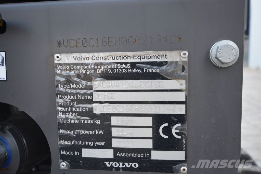 Volvo EC 18 E Miniescavadeiras < 7t (Mini escavadeiras)