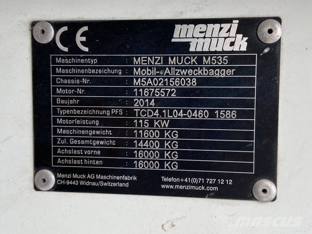 Menzi Muck M535 Özel ekskavatörler