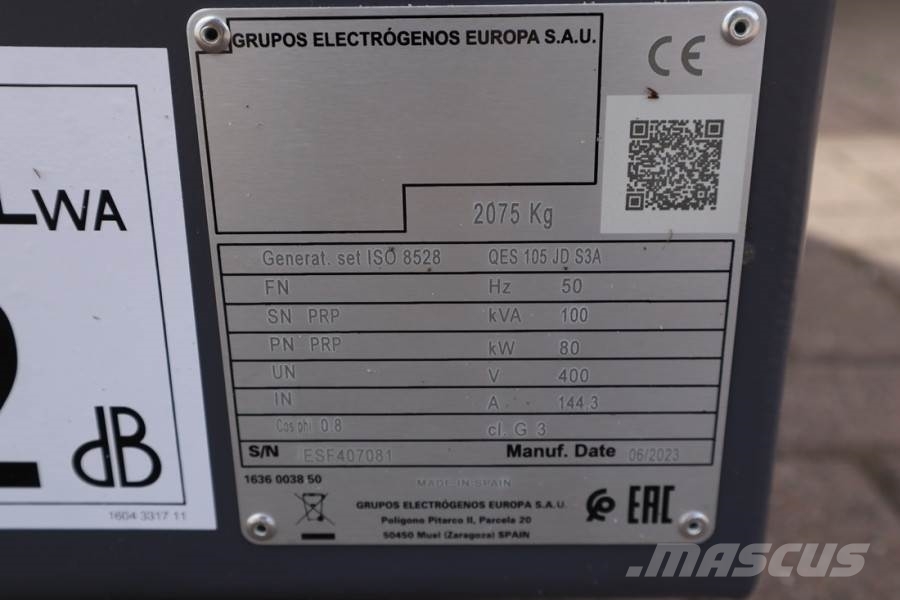 Atlas Copco QES 105 JD S3A ESF Valid inspection, *Guarantee! D Dizel Jeneratörler
