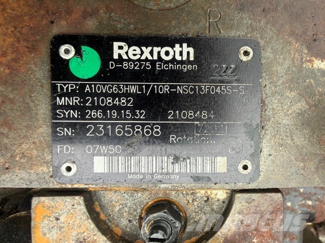 Rexroth A10VG63 USED HYDRAULIC PUMP 油圧機