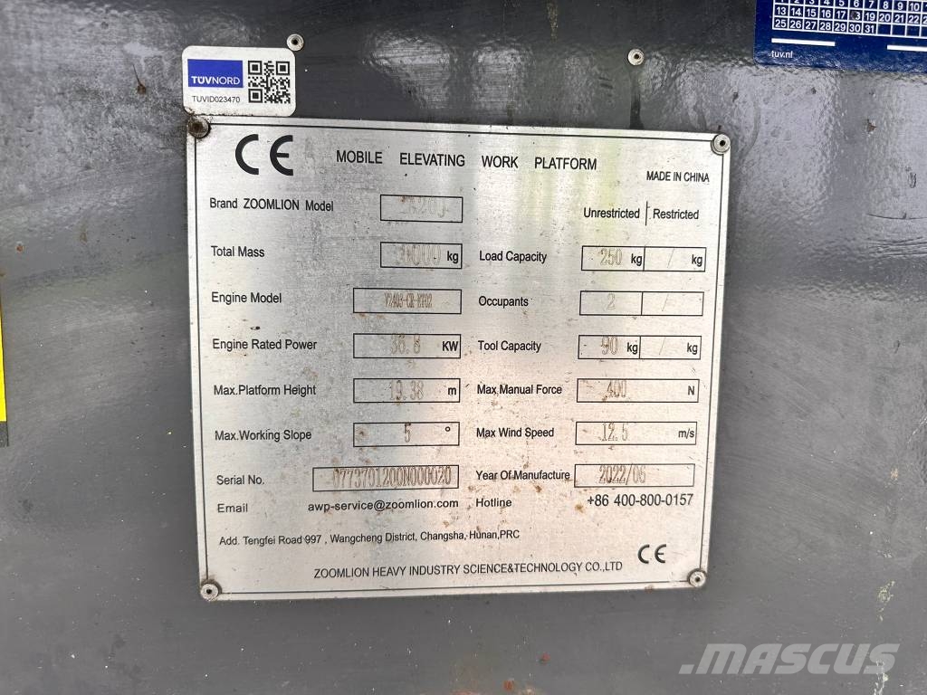 Zoomlion ZA 20 J Plataformas elevatórias articuladas