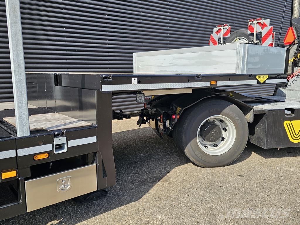 Broshuis 3ABSD / EXTENADABLE / HIAB 95 tm + JIB / ELECTRIC نصف مقطورة مسطحة منخفضة