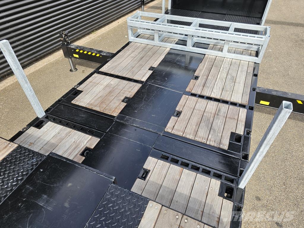 Broshuis 3ABSD / EXTENADABLE / HIAB 95 tm + JIB / ELECTRIC نصف مقطورة مسطحة منخفضة