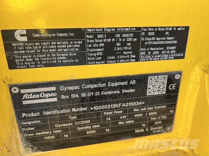 Dynapac CC 2300 트윈 드럼 롤러