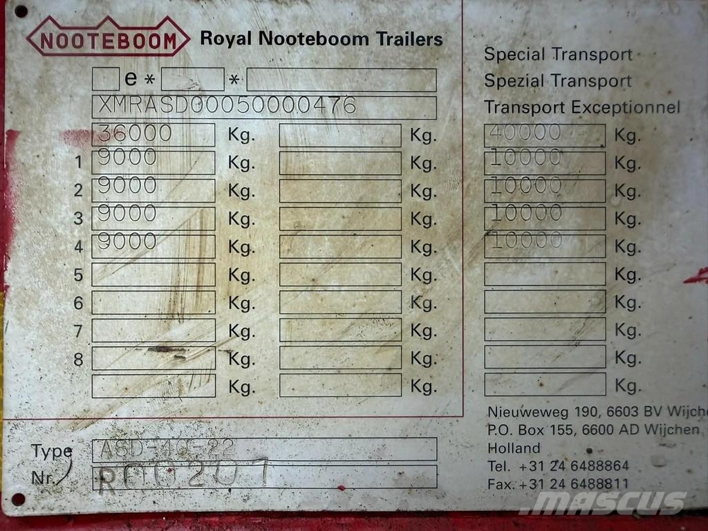 Nooteboom ASDV-30-12 4-AS DIEPLADER / LOWLOADER - BLADVERING Tieflader