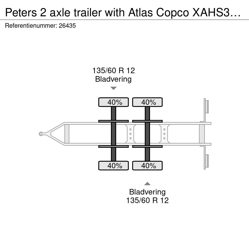 Peters 2 axle trailer with Atlas Copco XAHS37 compressor Kapali kasa treylerler