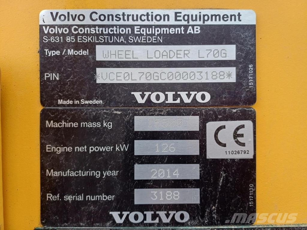 Volvo BM L70G Gumikerekes homlokrakodók