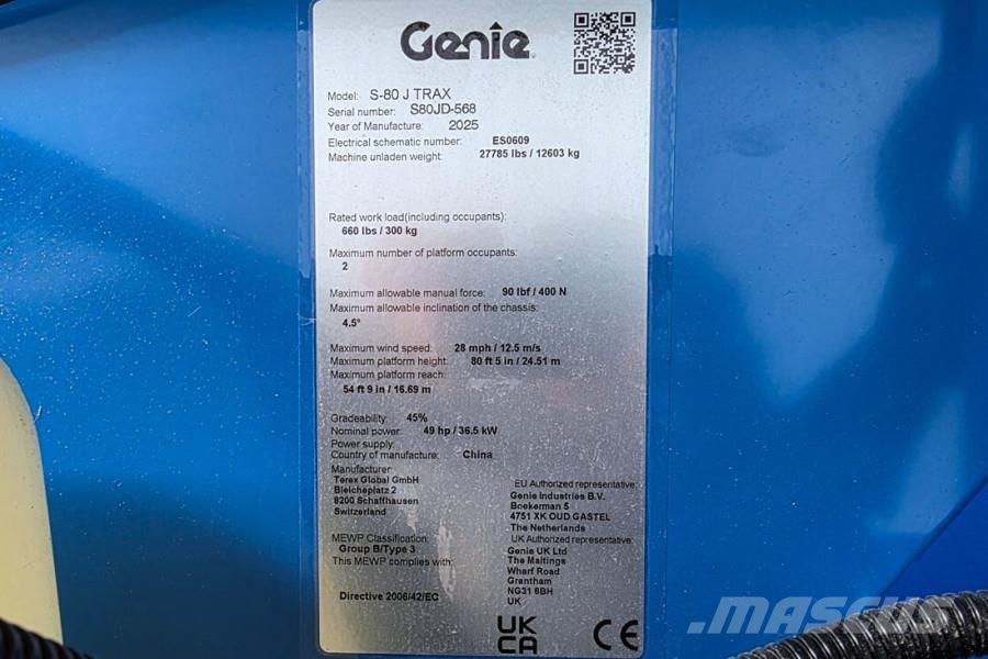 Genie S-80J Trax Valid inspection, Diesel, 4x4 Drive, 26 견인식 전동이동 리프트