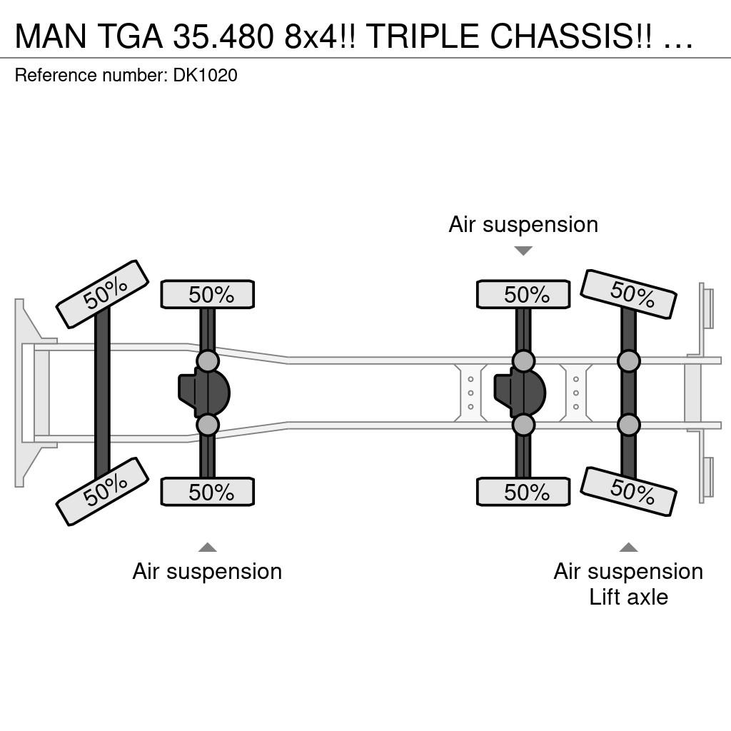 MAN TGA 35.480 8x4!! TRIPLE CHASSIS!! Camiones con chasís y cabina
