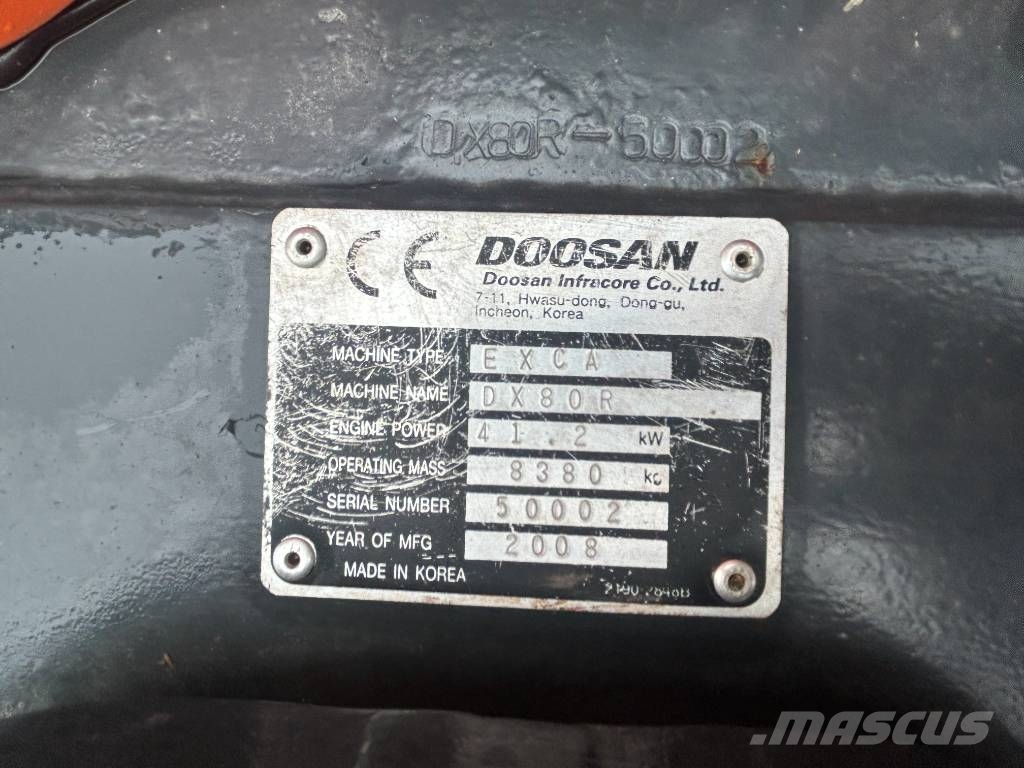 Doosan DX 80 R, stållarv Midi rýpadla 7t - 12t