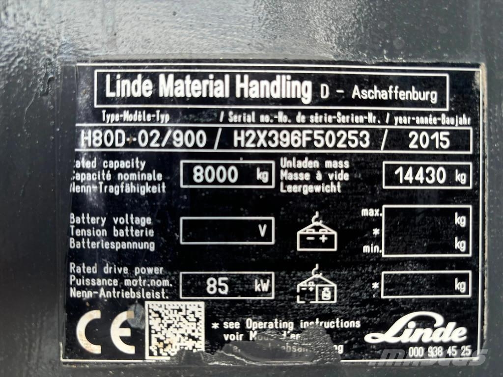 Linde H80D Heftruck Diesel Dízel targoncák
