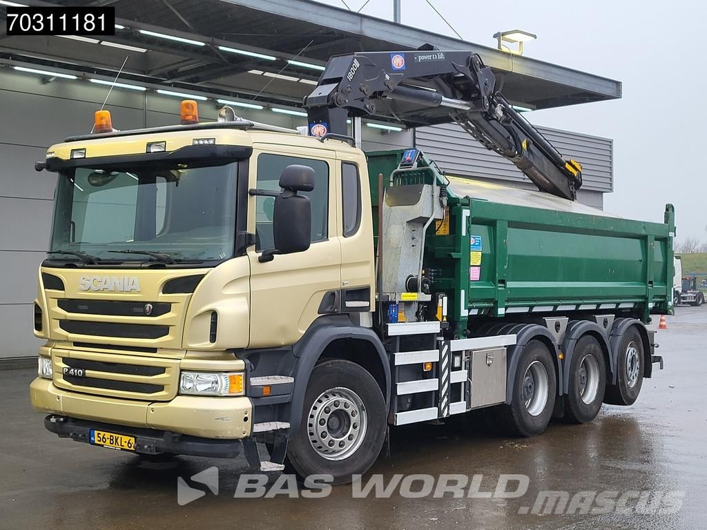 Scania P410 P 8X4 NL-Truck HMF 1800K3 Kran Crane HSW 2-si 傾卸式卡車